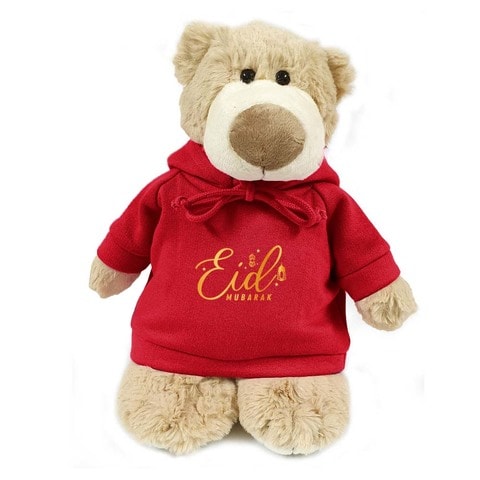 Caravaan - Mascot Bear With Eid Mubarak Red Hoodie 28cm
