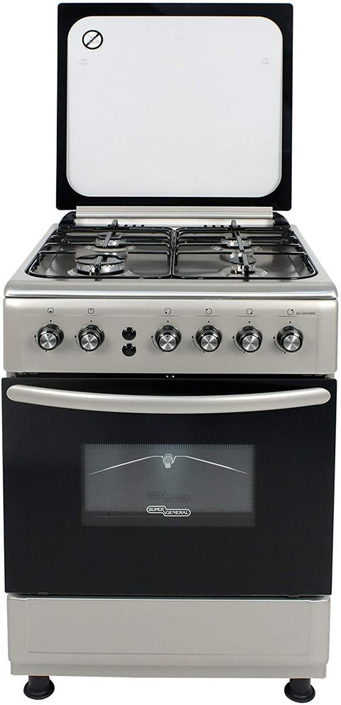 Super General Freestanding Gas Cooker 4-Burner Full-Safety, Stainless ...