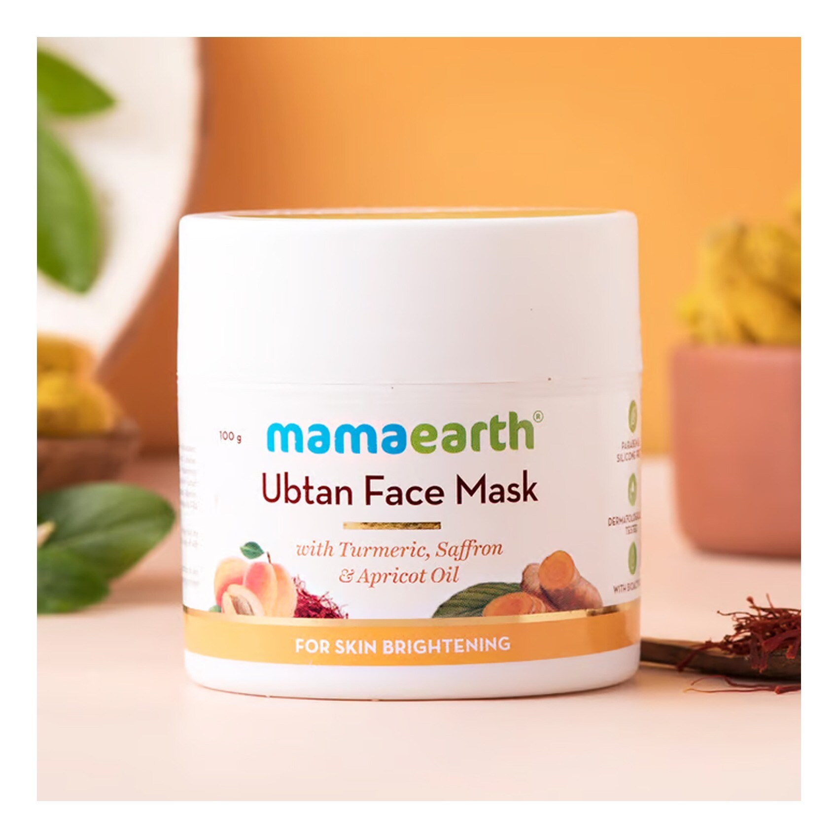 Mamaearth Ubtan Face Mask With Saffron Turmeric And Apricot Oil