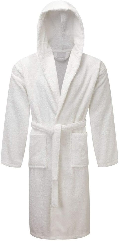 Lushh 100% Cotton Hooded Bathrobe for Women and Men, Terry Bathrobe Hotel and Spa quality, Highly Absorbent and light weight with Pockets- Unisex (Small/Medium)