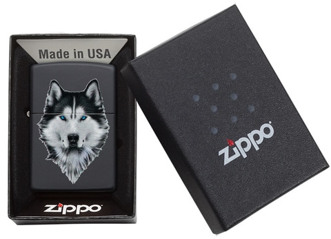 Zippo Lighter Model 218 Ci412378 Siberian Husky Design