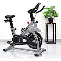 Skyland Fitness Exercise Bike/Spin Bike For Home Cardio And Strength Training Workouts With Height Adjustable And Water Bottle Holder, EM-1560-W Grey