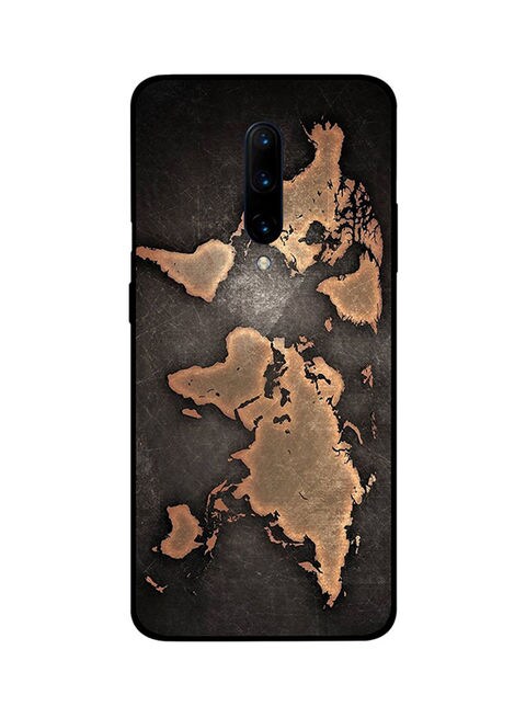 Theodor - Protective Case Cover For Oneplus 7 Pro World Map Gold