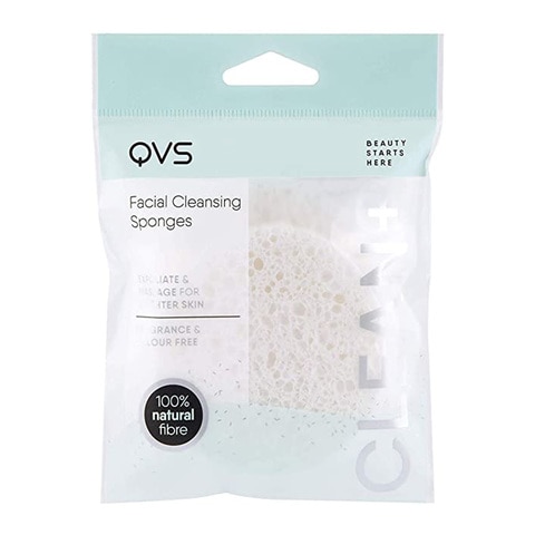 QVS Facial Cleansing Sponges White 2 count