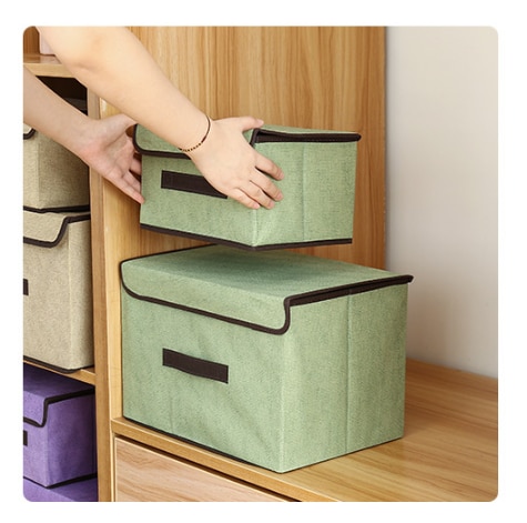 Buy 2 in 1 Non Woven Fabric Foldable Storage Organizer Box Online