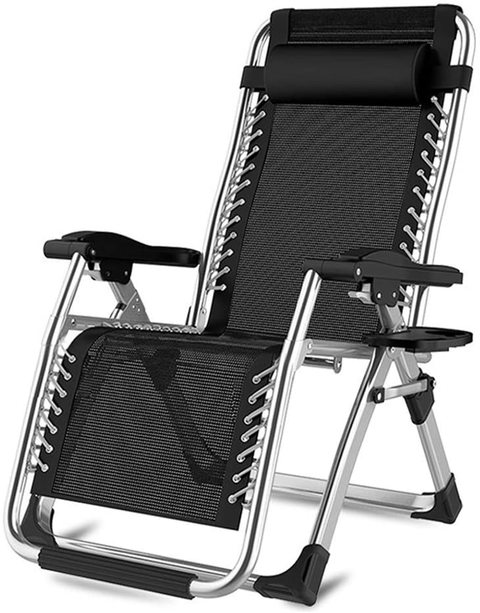 Enklov Zero Gravity Chairs Lounge, Black Zero Gravity Outdoor Relaxer Chairs
