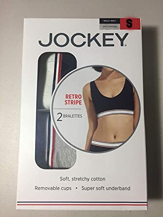 Buy Jockey Bralettes Retro Stripe Removable Cups Super Soft Underband  Stretch Cotton (2 Pack) (Really Navy- Grey Heather, Small) Online - Shop  Health & Fitness on Carrefour UAE