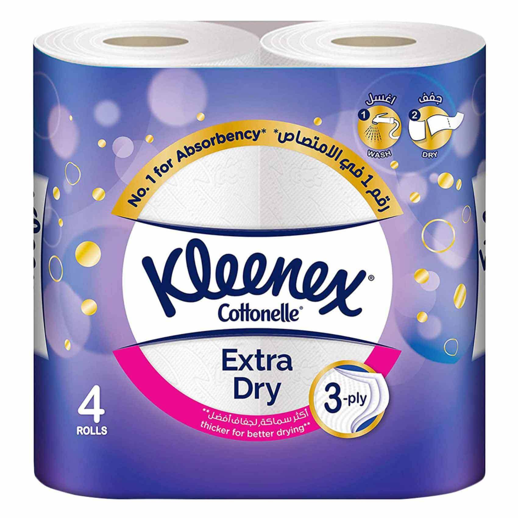 Buy Kleenex Extra Dry Toilet Paper 160 Sheets x4 White Online Shop