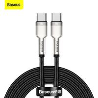 Baseus Type C Cable, 100W USB C to C Fast Charging Cable PD3.0 5A, Braided Nylon Phone Charger USB C Cable for iPhone 15 Pro Max, 15 Plus, iPad mini, MacBook Pro/Air, iPad Pro, S23+Huawei P60 2M Black