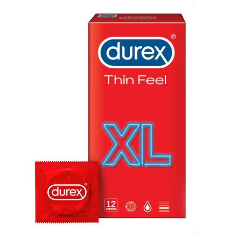 Durex Thin Feel XL Condoms Clear 12 PCS