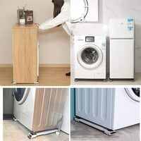 Portable Washing Machine Stand Movable Adjustable Fridge Base, Furniture Universal Mobile Base  Non-Slip with Lock Fixed, Suitable for Dryer/Cabinet/Sofa Etc