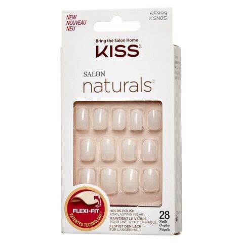 Kiss Salon Full Natural Cover Artificial Nails KSN05 White 28 PCS