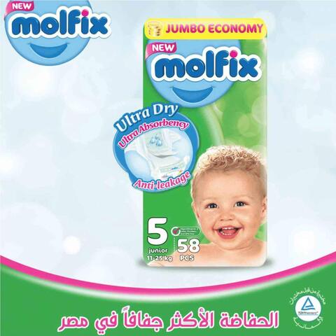 Molfix Diapers Junior - Sze 5 - 58 Diapers