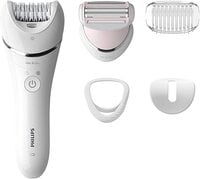 Philips Epilator Series 8000.Wet And Dry Cordless Hair Removal For Legs And Body With 5 Accessories.Shaving Head And Trimming Comb. , Bre710