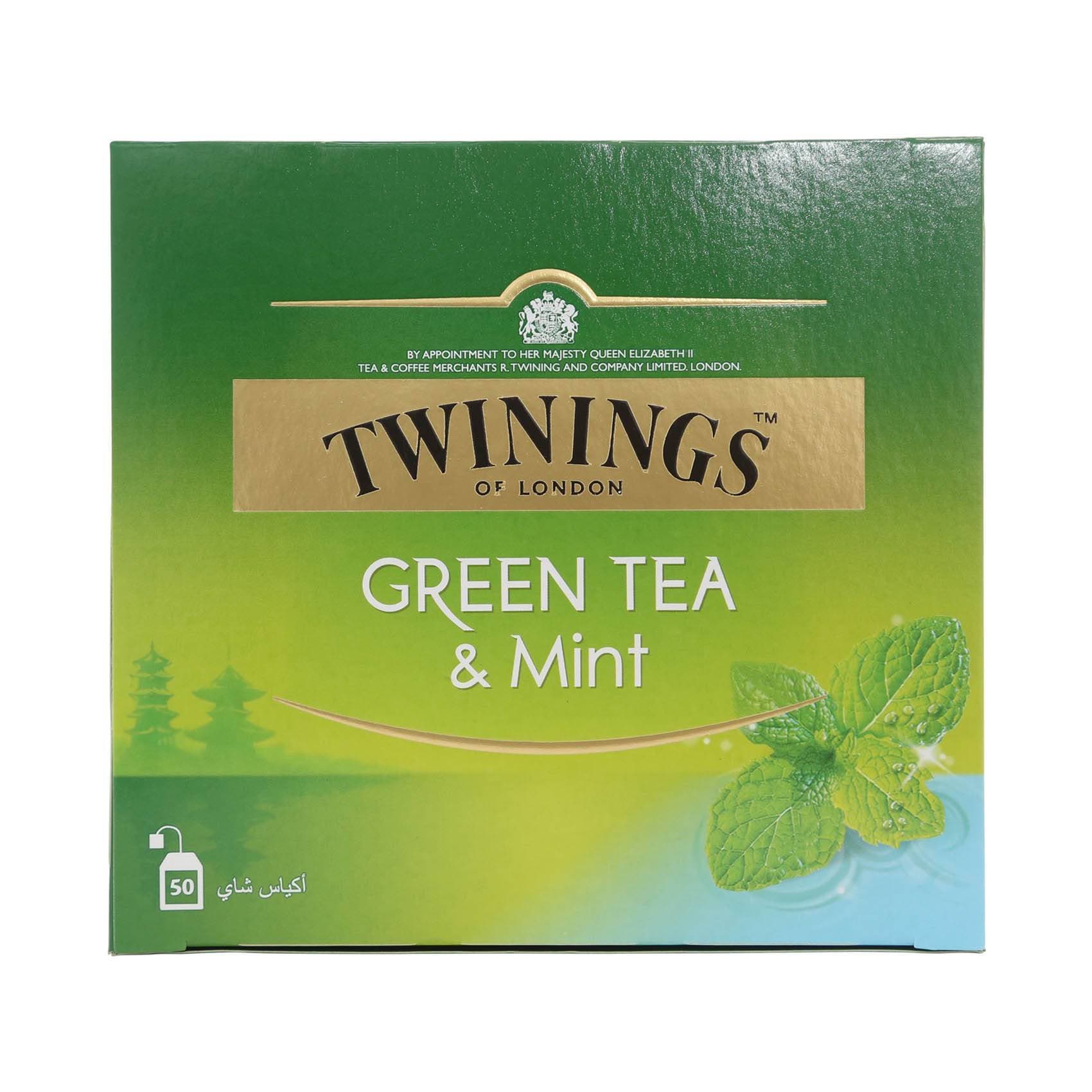 قصر توقعات بدائي  اشتري تويننجز شاي أخضر بنكهه النعناع 50كيس×1.5غ