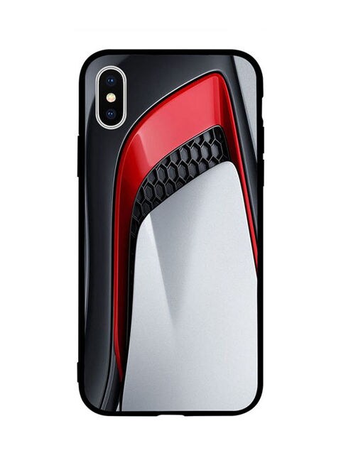 Theodor - Protective Case Cover For Apple iPhone X Grey Red &amp; Black