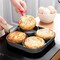 LIHAN Aluminum + Bakelite 4 Hole Omelet Pan for Burger Eggs Ham Pancake Maker Wooden Handle Frying Pot Non-Stick Cooking Breakfast