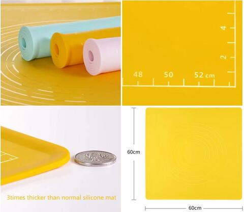 Silicone Mat Rolling with Measurements | Silicone Non-Stick Fondant Mat |  Liner Heat Resistance Table Placemat Pad Pastry Board | Reusable BPA Free