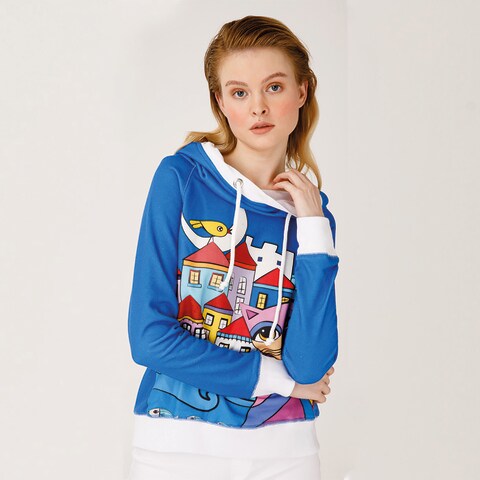 Buy Biggdesign Owl And City Hoodie, Multicolor, Cat and City