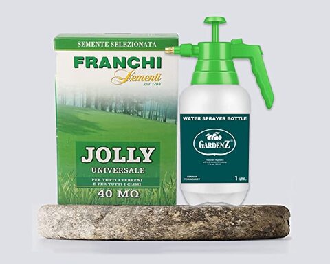 بذور العشب الزراعة FRANCHI JOLLY 40 MQ + GARDENZ زجاجة بخاخ الماء الهدية الترويجية
