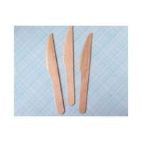 Disposable Wooden Knife Beige Heavy Duty Cutlery 50 Pieces