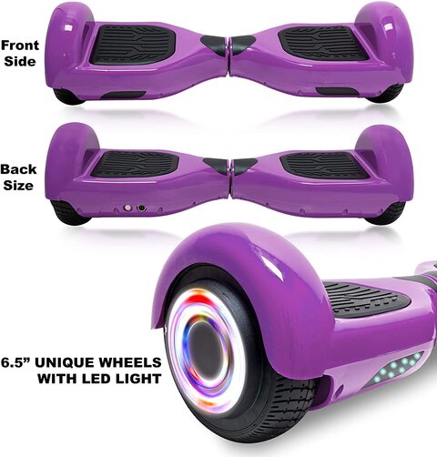 COOLBABY 6.5inch Smart Electric Scooter 2 Wheels Self Balancing Scooter Lithium Battery Hoverboard Balance Scooter with Led Lights.