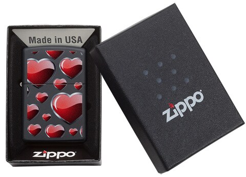 Zippo Lighter Model 218 Ci412306 Hearts Design