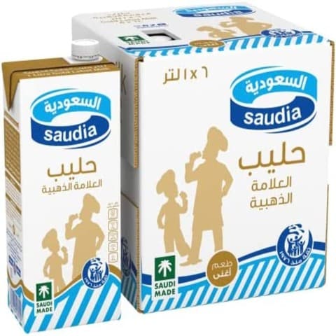 Buy Saudia UHT Gold Milk 1L X6 in Saudi Arabia