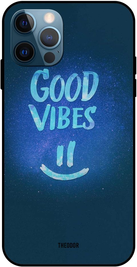 Theodor - Apple iPhone 12 Pro Max 6.7 Inch Case Good Vibes Flexible Silicone Cover