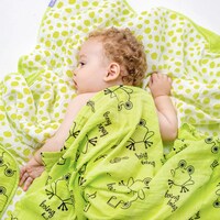 Milk&amp;Moo Baby Muslin Swaddle Blanket, Oeko Tex Certified 100%Cotton, 4-Layer Muslin Blanket, Soft, Breathable, Lightweight, Gender Neutral, Baby Blanket for Toddler Girls and Boys