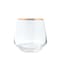 LIYING  Glass Cup  Set, Gold &amp; Transparent, Pack of 6 Pcs