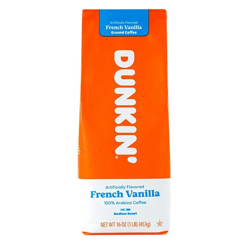 Dunkin&#39; French Vanilla Ground Arabica Coffee 453g