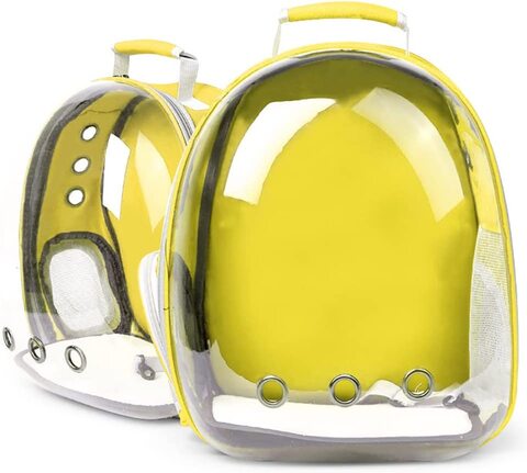 Buy Jjone Pet Carrier Bag, Portable Pet Backpack, Space Capsule Bubble Transparent Backpack For Cats And Puppies, Airline-Approved, Transparent Bag Cat Dog Outdoor Hiking Travel Bag (Yellow) in UAE