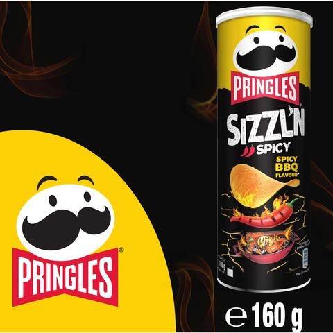 Buy Pringles Sizzl\'n Spicy BBQ Chips 160g Online - Shop Food Cupboard on  Carrefour UAE