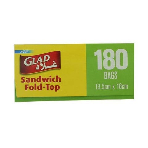 Glad Fold Top Sandwich Clear 180 Bags