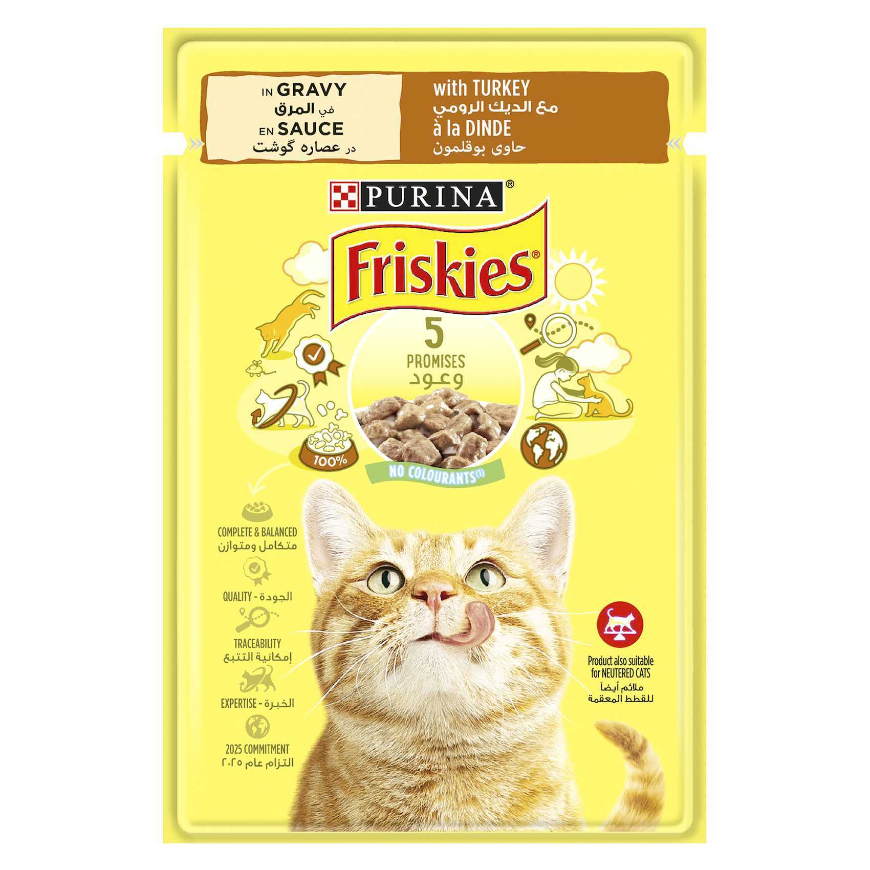 Purina Friskies Wet Cat Food Turkey Chunks In Gravy Pouch 85g