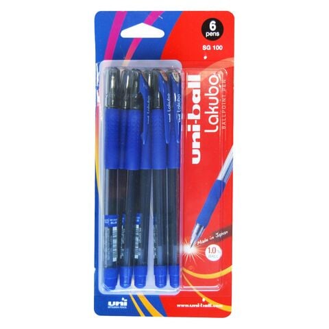 Uni-ball Lakubo Ballpoint Pen SG100 Blue 1mm 6 PCS