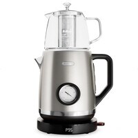 Feller Germany TS290 SS 2200W Retro Style 1.7L 2-in-1 Stainless Steel Body Tea Maker+Kettle Silver