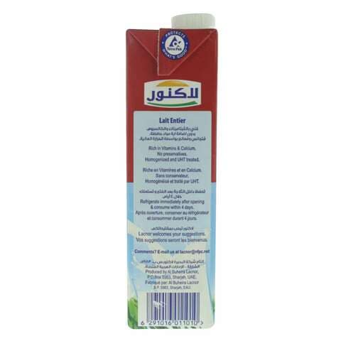 Lacnor Essentials UHT Full Fat Milk 1l