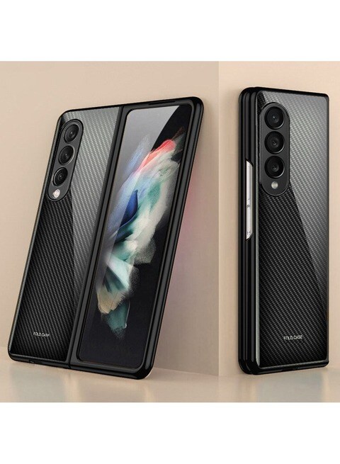 Samsung Galaxy Z Fold 4 Case Luxury Plating Cover with Built-in Screen Protector Glass Hybrid Full Body Protection Flip Cover