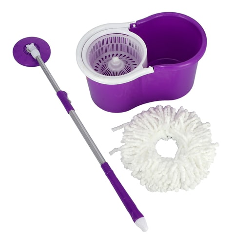 Royalford Rf9443 Easy Spin Mop And Bucket Set, 360 Degree Spinning Mop Bucket Home Cleaner, Extended Easy Press Stainless Steel Handle And Easy Wring Dryer Basket For Home Kitchen Floor Cleaning