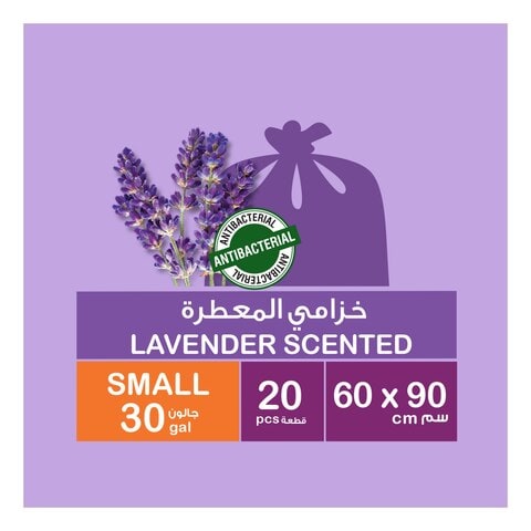 Enviro Guard 30 Gallon Lavender Scented Anti-Bacterial Purple Small 20 Garbage Bags