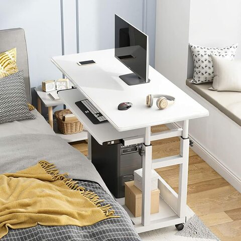 Adjustable mobile online computer desk