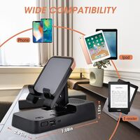 Atraux Cell Phone Stand, Adjustable Phone Holder For Desk With Anti-Slip Base &amp; Bluetooth Speaker (Black)