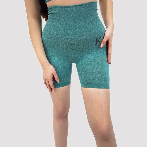 Kidwala Women&#39;s Midthigh Shorts, Smile Contour Short Activewear Workout Gym Yoga Outfit for Women (Medium, Green)
