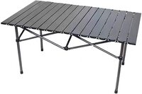 SKY-TOUCH Outdoor Camping Folding Table 95x57x50cm, Lightweight Folding Table with Aluminum Table Top and Carry Bag Perfect for Outdoor, Picnic, Cooking, Beach, Hiking, and Fishing Black