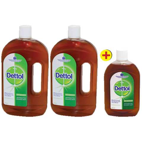 Dettol Antiseptic Disinfectant Liquid 750 Ml 2 Pieces + Dettol Antiseptic Disinfectant Liquid 500 Ml