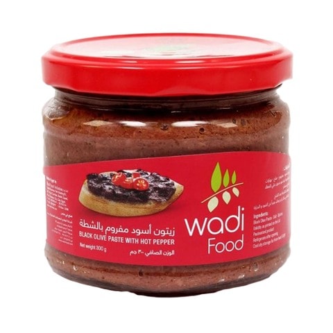 Wadi Food Black Olives Paste With Hot Pepper 300g