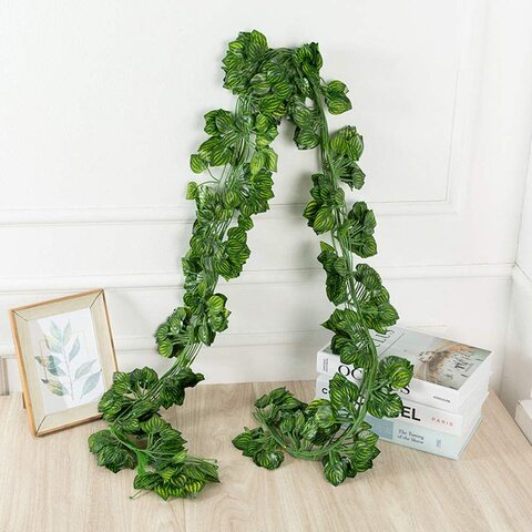 LINGWEI Artificial 12 Strands Creeper lvy Leaf Plants Vine Garland Fake Foliage Flowers Home Kitchen Garden Office for Wedding, Table, Cabinet Decoration, Wall Decor Style-5