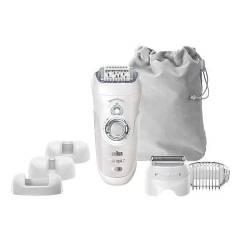 Buy Braun Silk-&Eacute;pil 7 Sensosmart Wet And Dry Epilator With 7 Heads 7/880 Silver - Shop Beauty & Personal Care on Carrefour UAE